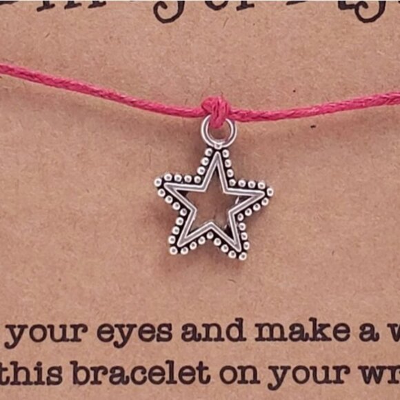 Star Christmas Wish Bracelet String Red - Picture 1 of 3
